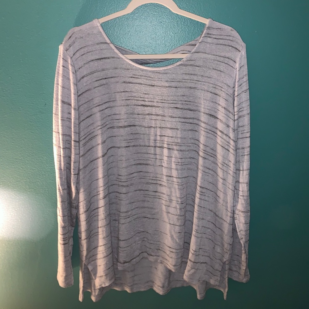 Blue Blouse with Cut Outs
